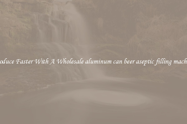 Produce Faster With A Wholesale aluminum can beer aseptic filling machine