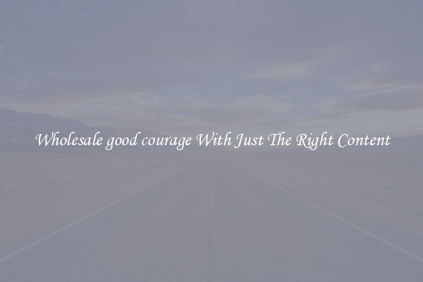 Wholesale good courage With Just The Right Content