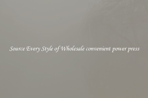 Source Every Style of Wholesale convenient power press
