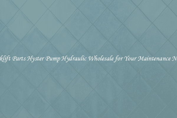 Forklift Parts Hyster Pump Hydraulic Wholesale for Your Maintenance Needs