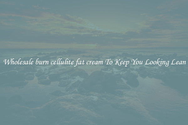Wholesale burn cellulite fat cream To Keep You Looking Lean