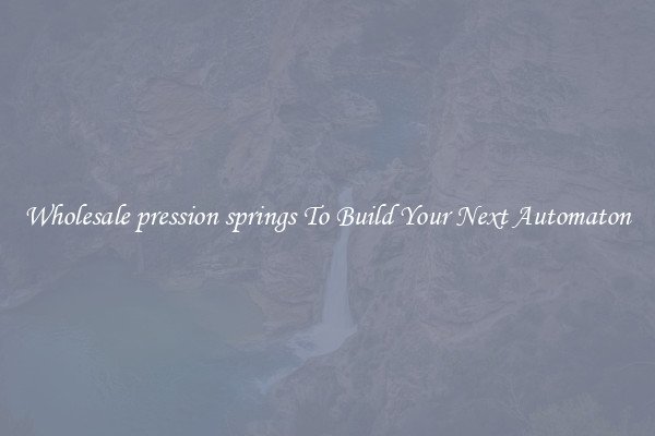 Wholesale pression springs To Build Your Next Automaton